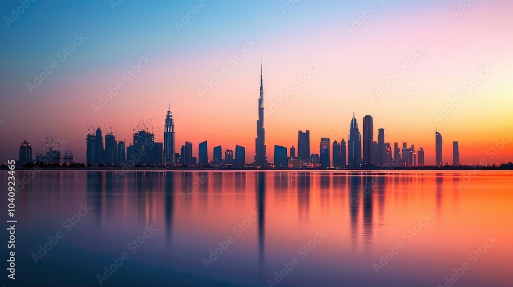 Photograph the skyline filled with iconic skyscrapers, framed by the vibrant colors of sunset. Photograph the skyline filled with iconic skyscrapers, framed by the vibrant colors of sunset.