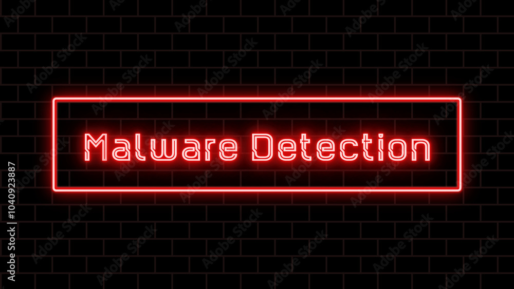 Malware Detection のネオン文字 Malware Detection のネオン文字