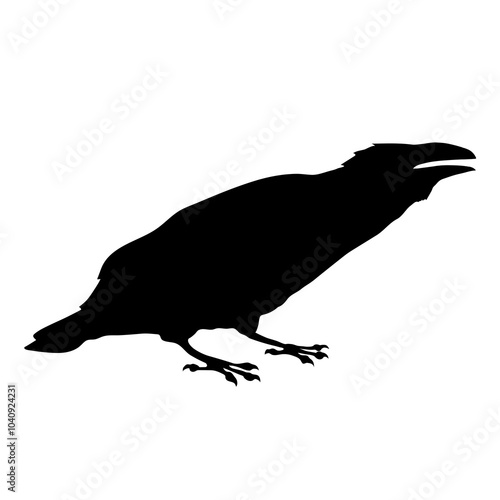 Bird Raven Crow Black Silhouette for Icon.