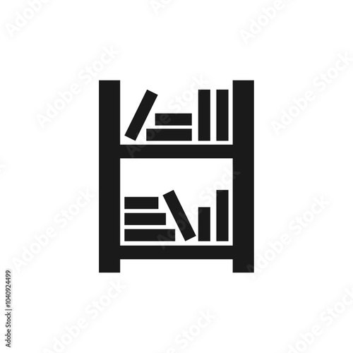 Bookshelf icon on white background.