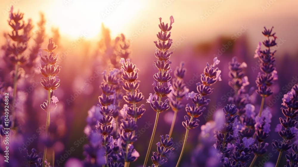 Lavender Field Dance at Golden Hour, a serene display of swaying lavender under warm sunlight, capturing nature's tranquil beauty. Lavender Field Dance at Golden Hour, a serene display of swaying lavender under warm sunlight, capturing nature's tranquil beauty.