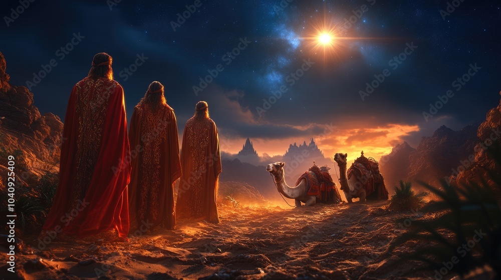 Gift bearers three wise men representing diverse cultures and wisdom