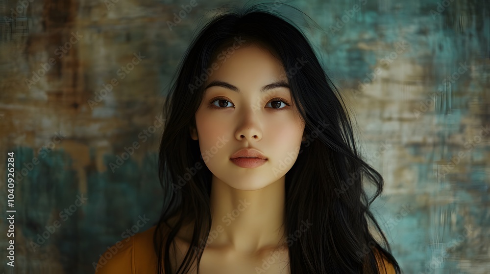 Fototapeta premium Portrait of asian young woman. 