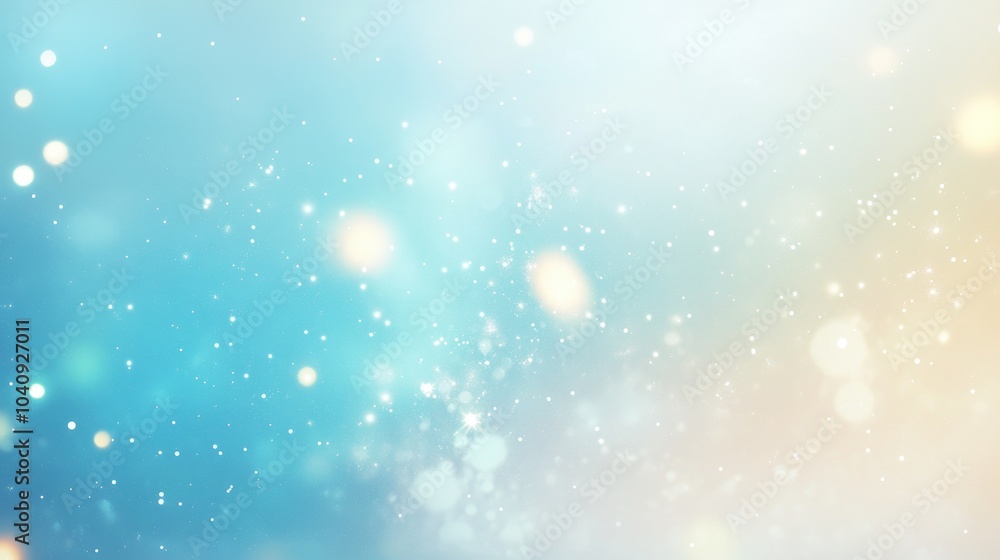 Naklejka premium Dreamy Soft Blue Bokeh Effect Background
