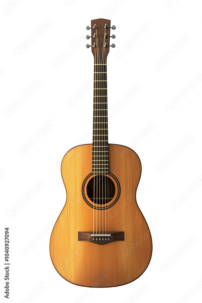 Fototapeta premium Elegant Acoustic Guitar for Music Lovers, Transparent Background - Made with Generative AI