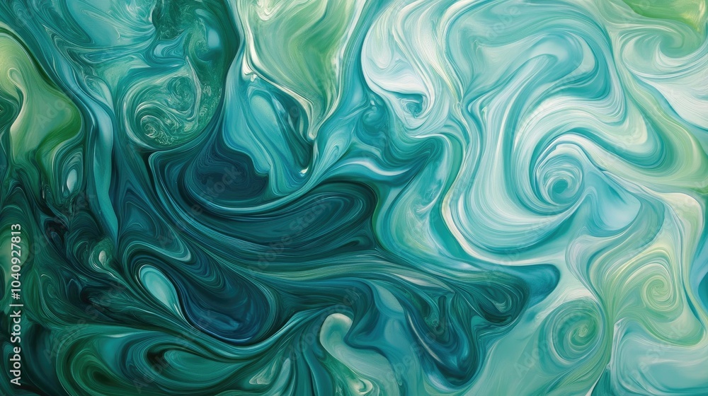 Swirling Blue and Green Ink Patterns in Water Swirling Blue and Green Ink Patterns in Water