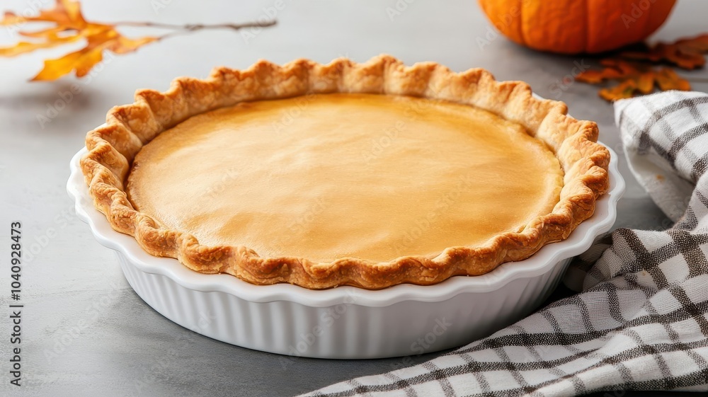 Thanksgiving pie dish with a personalized message, Thanksgiving gift, perfect for baking and sharing, 3D illustration Thanksgiving pie dish with a personalized message, Thanksgiving gift, perfect for baking and sharing, 3D illustration