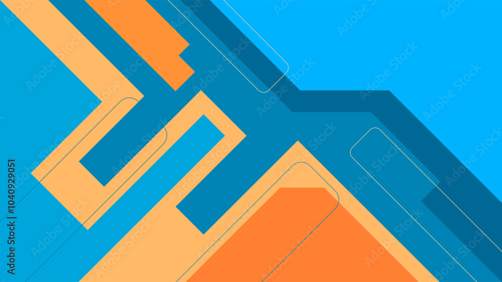 ABSTRACT BLUE BACKGROUND WITH GEOMETRIC SHAPES FLAT ORANGE COLOR DESIGN VECTOR TEMPLATE FOR WALLPAPER, COVER DESIGN ABSTRACT BLUE BACKGROUND WITH GEOMETRIC SHAPES FLAT ORANGE COLOR DESIGN VECTOR TEMPLATE FOR WALLPAPER, COVER DESIGN