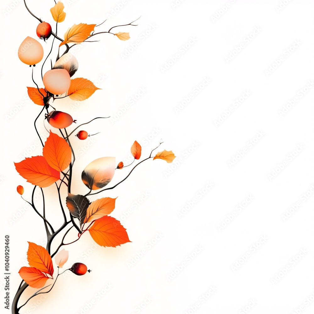 Vibrant Autumn Leaves and Berries Vibrant Autumn Leaves and Berries