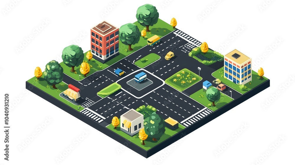 Obraz premium Transformative Grid A Flat Design of a Road Turning into an Organized Grid Representing Strategic Planning and Structured Growth for Business Development and Urban Infrastructure