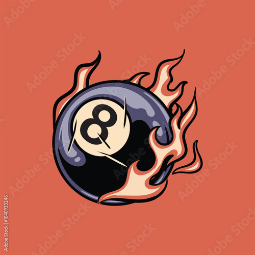 billiards 8ball illustration