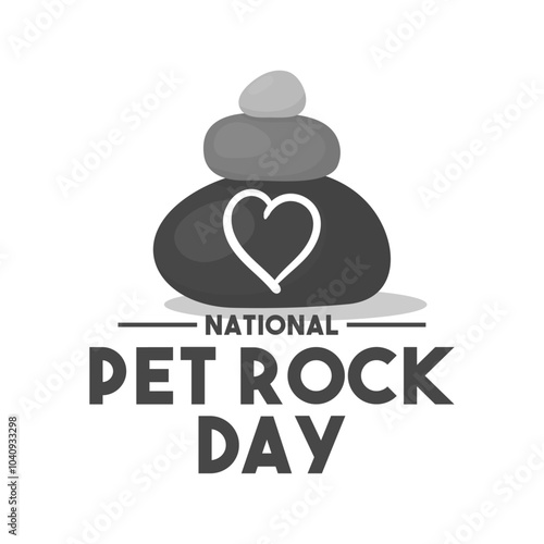 Vector Illustration of National Pet Rock Day. The first Sunday in September. Flat design vector. Poster, banner, card, background.