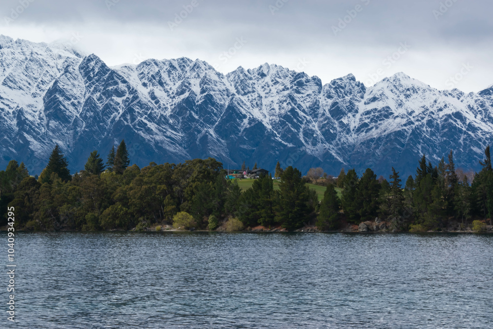 Tranquility by the Lake with Snowy Mountains Tranquility by the Lake with Snowy Mountains