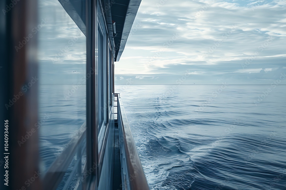 Beautiful seascape with a view from the deck of a cruise ship Beautiful seascape with a view from the deck of a cruise ship
