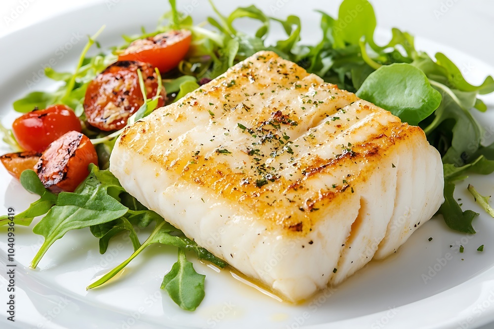 grilled salmon steak with vegetables, Generative AI grilled salmon steak with vegetables, Generative AI