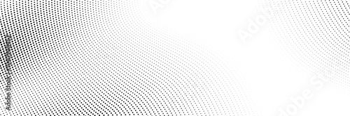 Dotted gradient halftone background. Horizontal seamless dots pattern in pop art style. Abstract modern stylish texture. Vector illustration.