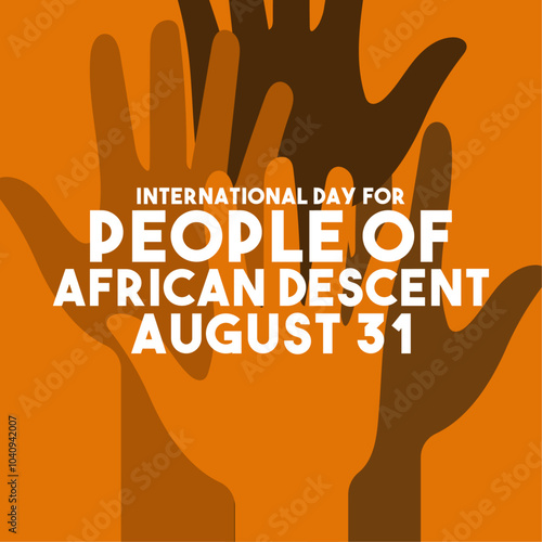 Vector Illustration of International Day For People of African Descent. August 31. Flat design vector. Poster, banner, card, background.