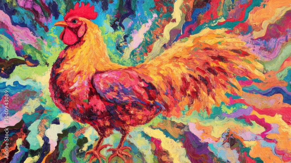 Fototapeta premium Vibrant Fried Chicken Art for Casual Dining Settings