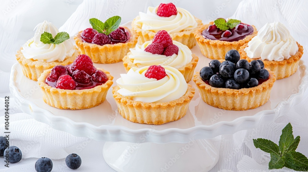 Delicious Mini Tarts with Fresh Berries and Cream Delicious Mini Tarts with Fresh Berries and Cream