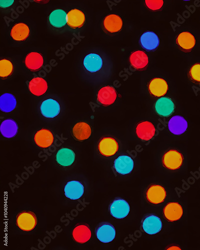 colorful bokeh light on black background