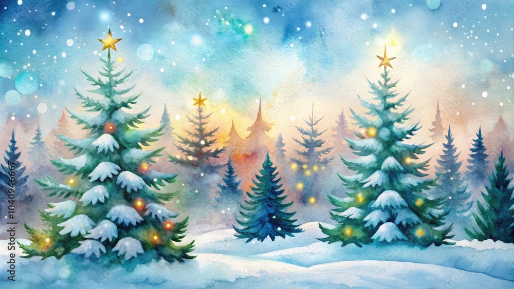 Winter Wonderland: Cute Cartoon Trees, Snowflakes, and Snowdrifts for Christmas and New Year Celebrations Winter Wonderland: Cute Cartoon Trees, Snowflakes, and Snowdrifts for Christmas and New Year Celebrations
