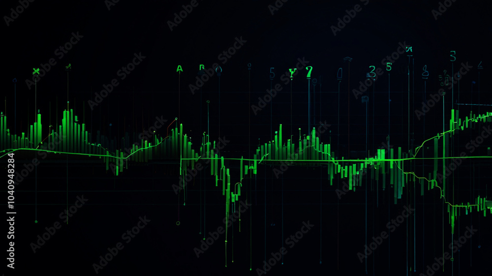 Abstract Digital Green Soundwave Visualization - Futuristic Audio Waveform Illustration with High-Contrast, Technology, and Frequency Elements, Perfect for Music, Data, and Digital Audio Themes Abstract Digital Green Soundwave Visualization - Futuristic Audio Waveform Illustration with High-Contrast, Technology, and Frequency Elements, Perfect for Music, Data, and Digital Audio Themes