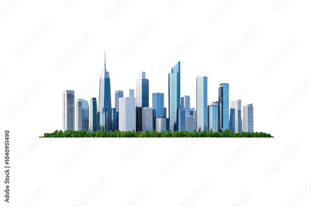 City Skyline isolated on transparent background City Skyline isolated on transparent background