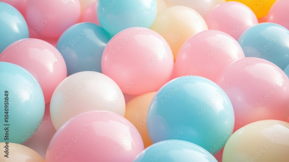 Pastel Paradise: A delightful collection of pastel-colored balls creates a dreamy, whimsical scene. Perfect for backgrounds, websites, or playful designs. Pastel Paradise: A delightful collection of pastel-colored balls creates a dreamy, whimsical scene. Perfect for backgrounds, websites, or playful designs.