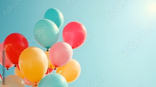 Wallpaper Mural Colorful balloons effortlessly floating up into a serene clear blue sky creating a joyful and carefree atmosphere for a celebratory event or festival Torontodigital.ca