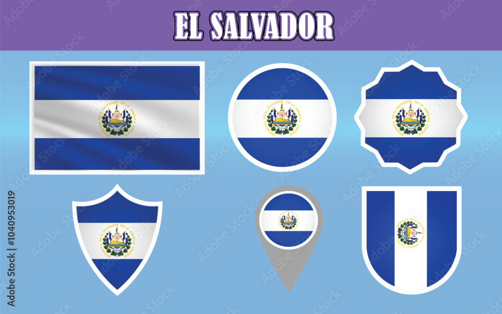 High-quality vector of the National Flag of El Salvador, featuring blue and white stripes with a detailed emblem. Perfect for cultural, patriotic, and educational projects. High-quality vector of the National Flag of El Salvador, featuring blue and white stripes with a detailed emblem. Perfect for cultural, patriotic, and educational projects.