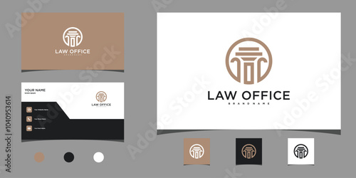 Law office logo design template. Firm, law, icon justice, company, office. Premium Vector