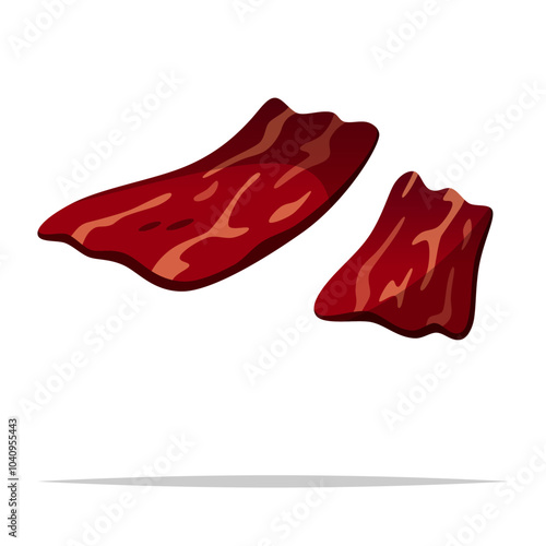 Dried beef jerky vector isolated illustration