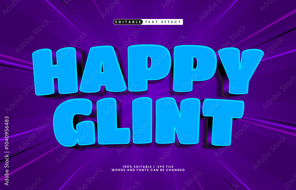 happy glint editable text effect with a play and happy text style happy glint editable text effect with a play and happy text style