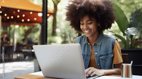 woman working on laptop