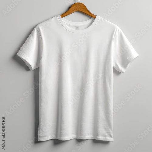 Mockup white short-sleeved casual T-shirt isolated