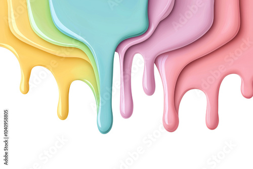 Flowing Colors isolated on transparent background