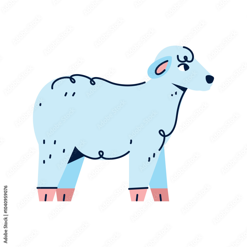 Vector image of sheep icon with white background Vector image of sheep icon with white background