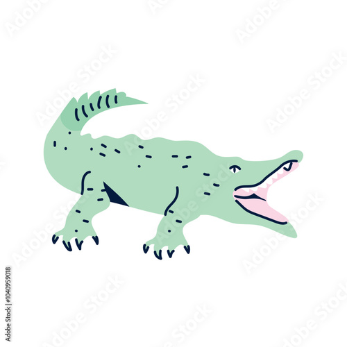 Vector image of crocodile icon with white background