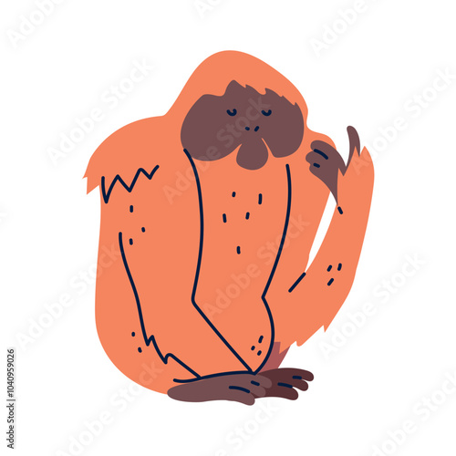 Vector image of monkey icon with white background