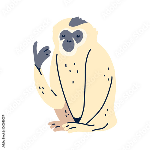 Vector image of monkey icon with white background