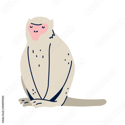 Vector image of monkey icon with white background