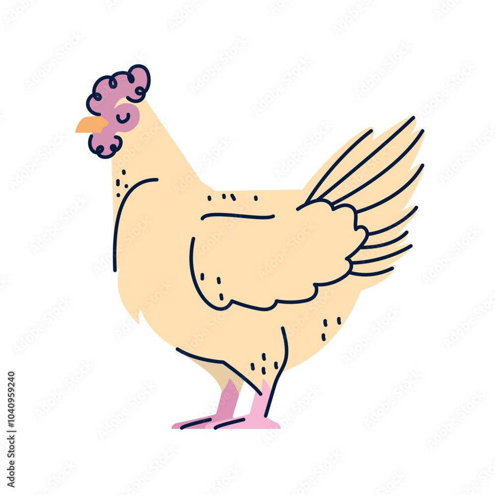 Vector image of hen icon with white background Vector image of hen icon with white background