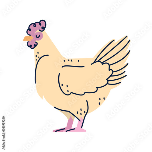 Vector image of hen icon with white background