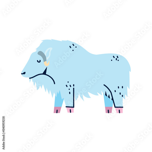 Vector image of buffalo icon with white background