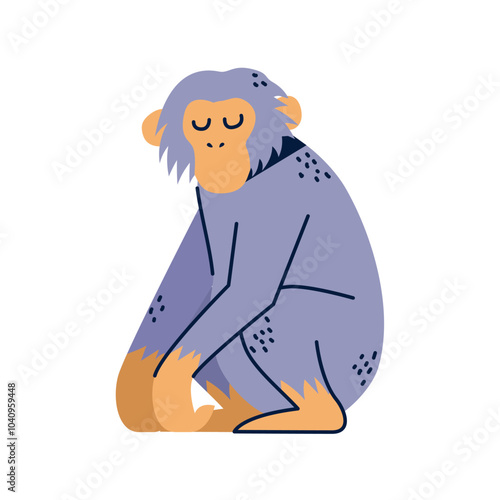 Vector image of monkey icon with white background
