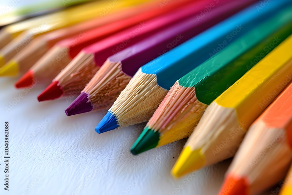 A close up of a bunch of colored pencils A close up of a bunch of colored pencils
