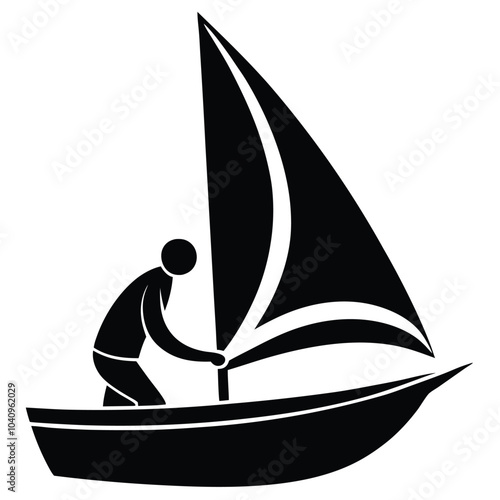 Sailing Silhouette Vector Art.