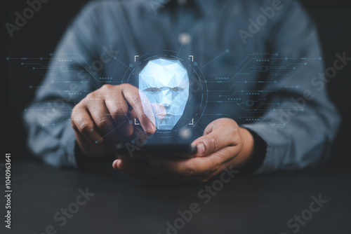 Fotografía Deepfake concept matching facial movements