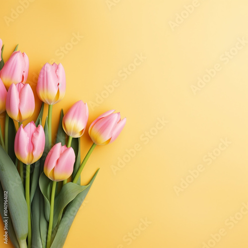 bouquet of pink tulips