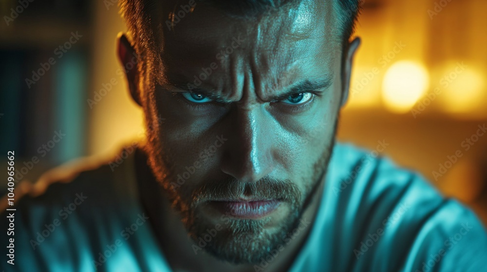 Close-up Portrait of a Man with a Determined Expression Close-up Portrait of a Man with a Determined Expression